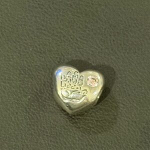Pandora ‘It’s a Girl’ Silver Heart Charm with Pink Crystal